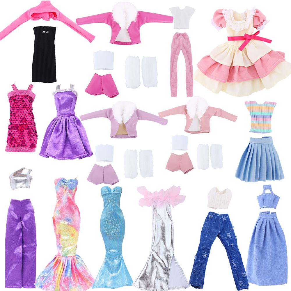 3 Set/Pack Fashion 30cm Doll Clothes High Quality Coat Fishtail Party Wear Dress Princess Gown Kids Toy Accessories Gift