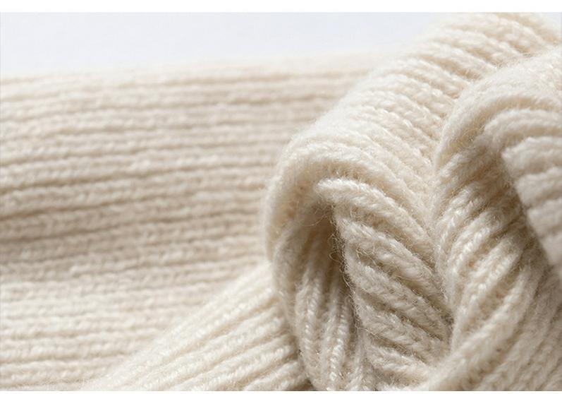Ribbed 100% Pure Cashmere Fingerless Knit Gloves