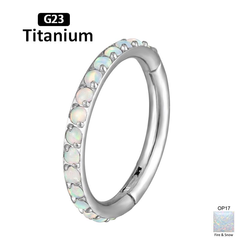 G23 Titan Opal Stein Hohe Segmentringe Offen Kleine Nasen Septum Clicker Ohrringe Tragus Helix Piercing Körperschmuck Ring Stecker