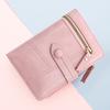 Short Wallet Button Closure Three Folds Multi Slots Short Zipper Store Coins And Cards Fine Stitching Slim Simple Female Purse Women Accessory