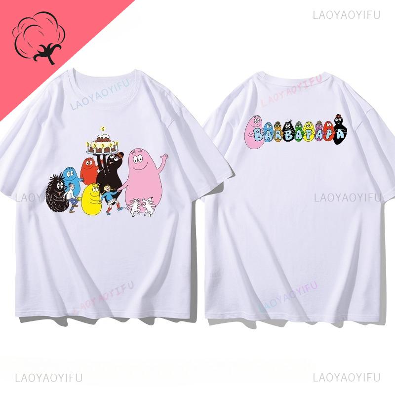 

Famous Cartoons Barbapapa Double Sided-printed T Shirt Casual Funny Kawaii Tops Boys Girls Aesthetic Teenager Outfits Graphic 3XL