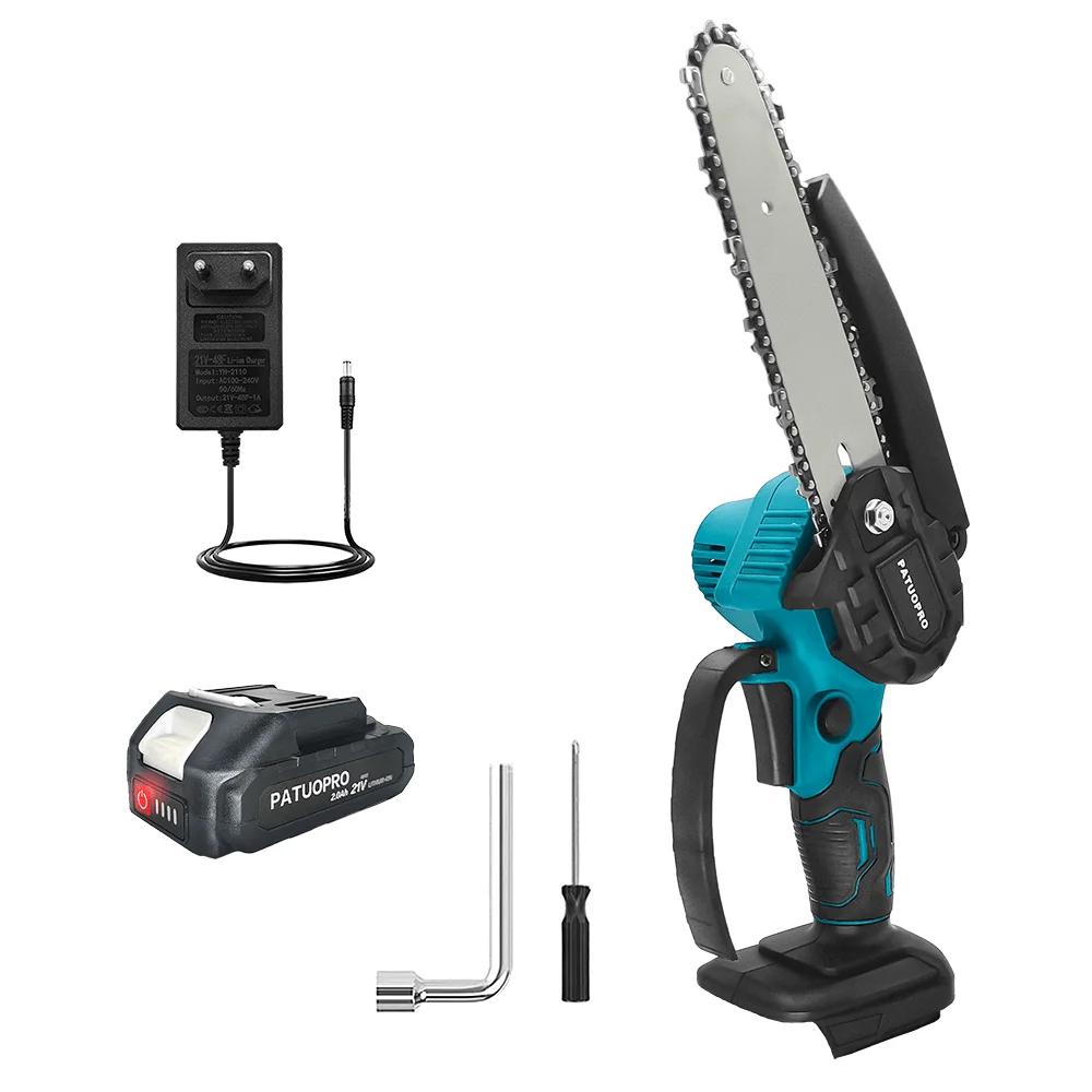 6inch Electric Chain Saw Cordless Chainsaw Portable Tree Branch Logging Cutter Woodworking Garden Tool For Makita 18V Battery