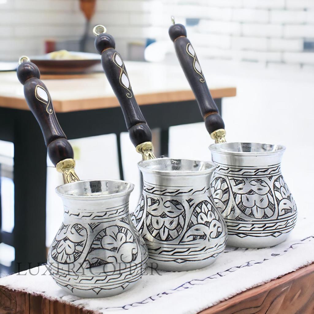 3 petites cafetières porcelaine émaillée, vintage, 1950-60 (D'occasion
