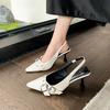 Fashion Sexy Buckle Strap Women Pumps Elegant Pointed Toe Thin High Heels Banquet Party Slingback Shoes Ladies High Heels Sandalias