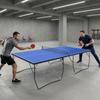 9FT Folding Tennis Table, with 8 Wheels, for Indoor Use, Blue