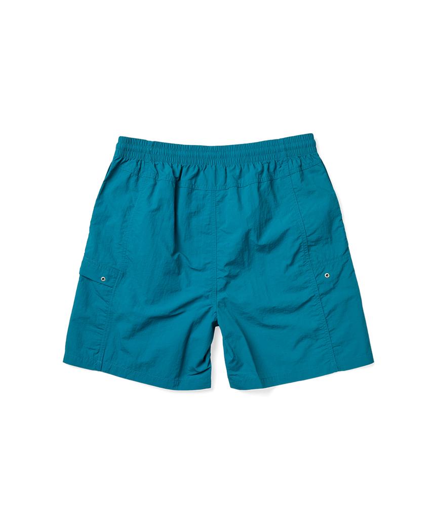 YESEYESEE Paneled Nylon Shorts Teal Blue