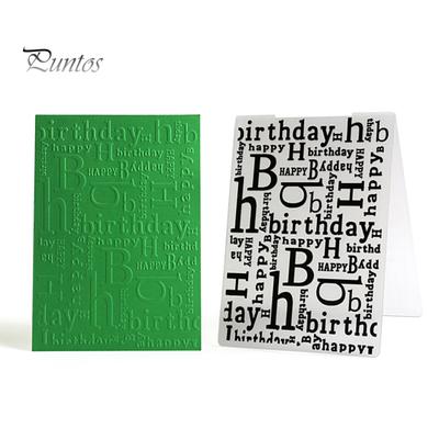 Folder do wytłaczania DIY Scrapbook Kartki z życzeniami Szablon narzędzie Szczęśliwych urodzin