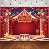 Carnival Background Reusable Birthday Backdrop Theme Background Washable Party Decoration For Birthday Celebration Indoor Use