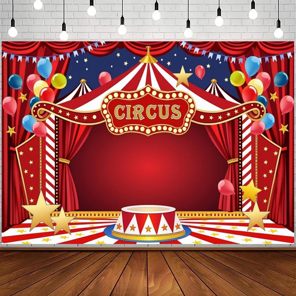 Carnival Background Reusable Birthday Backdrop Theme Background Washable Party Decoration For Birthday Celebration Indoor Use