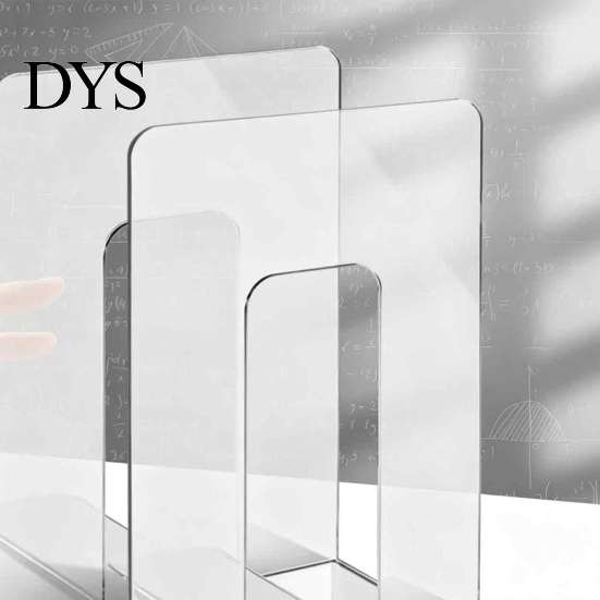 Office Desk Accessories for Book Clear Acrylic File Holder, L-Shaped Organizer, Sturdy Desktop Plastic Dividers Folder Rack, Documents Magazines