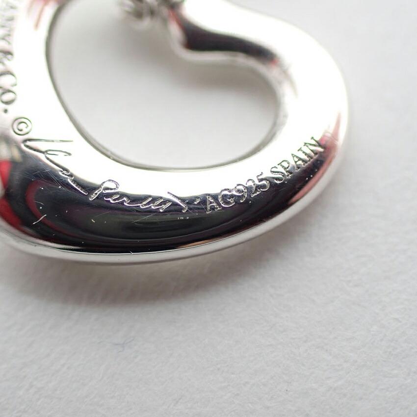 Pre-owned Tiffany & Co. Silver 925 Open Heart Pendant Necklace J79-3