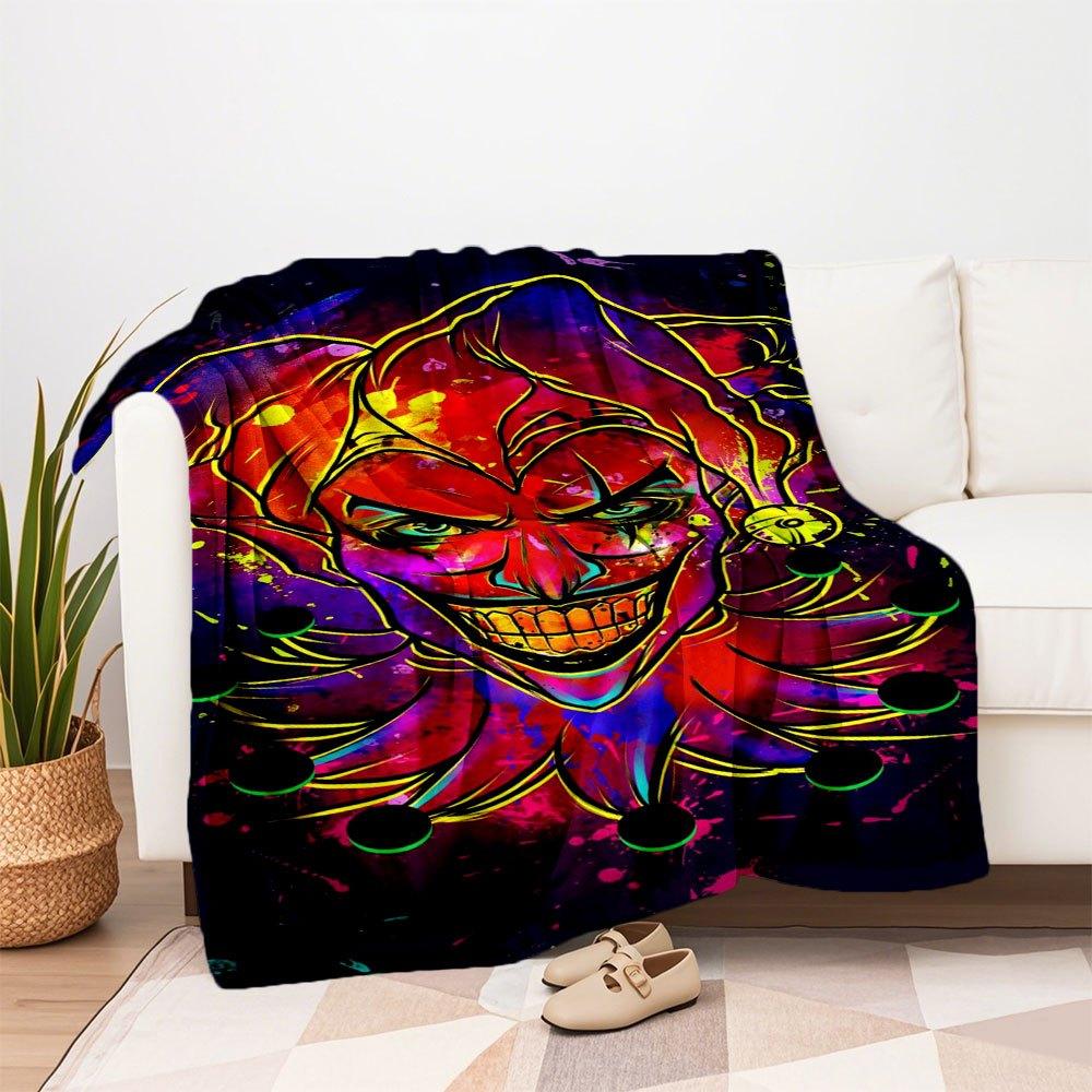 "Joker Neon Art Phone Case Cover"Blanket Flannel Throw Blanket for Sofa, Bed, Travel, Camping, Office