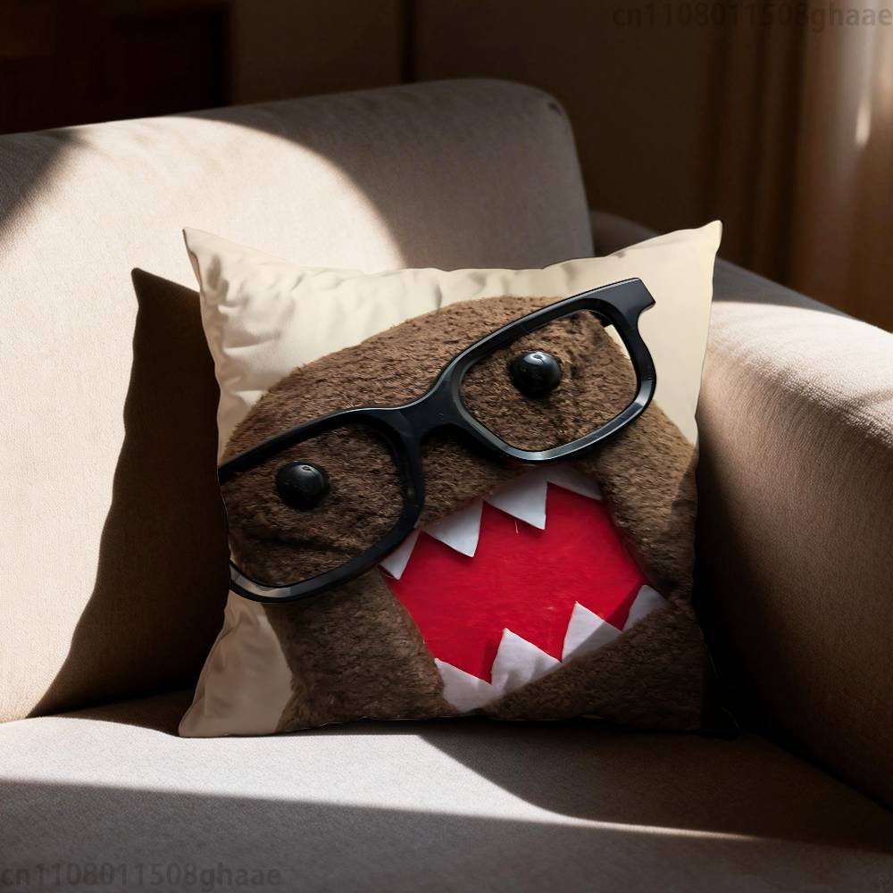 Cute Funny Domo Cartoon  Pillow Cover Living Room Sofa Cushion Cover Bedroom Room Bed Pillow Cover Home Decoration