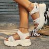 Modeschuhe für Damen 2024 Neue Sandalen mit Schnallenriemen für Damen Mode Mesh Casual Sandalen Damen Heißer Verkauf Peep Toe Plateau Sandalen