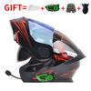 Bluetooth-Enabled Full Face Motorcycle Helmet With Dual Visors DOT 3C Certified All-Season Flip-Up Design Men Women