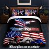 American Patriotic Theme Custom Text Or Name 3Pcs Bedding Set,1 Flat Sheet & 2 Pillowcases Personalized Home Bedding