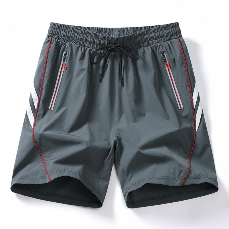 Summer Beach Pants Men's Ice Silk Loose Sports Breathable Casual Printed Shorts Nylon Five Quarter Pants Men