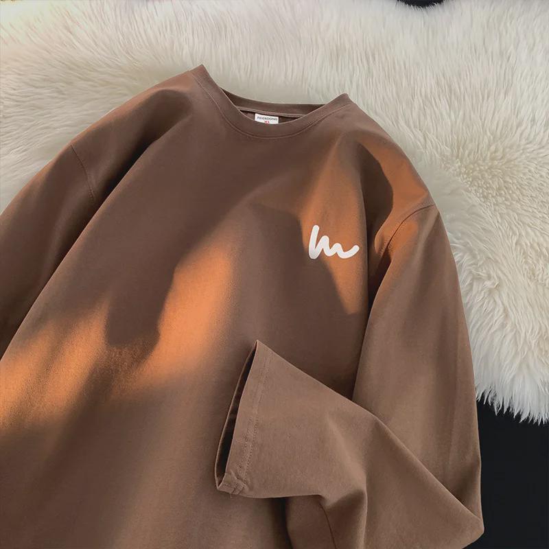 Men's 2023 Autumn Heavy Long-Sleeve Retro T-Shirt: Trendy Couple's Top