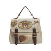 Schoolbag Korean version backpack bag women's American retro handbag 1011 spring new cute letter bear casual bag women