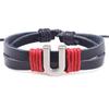 Handmade Woven Leather Bracelet with English Letter Charms