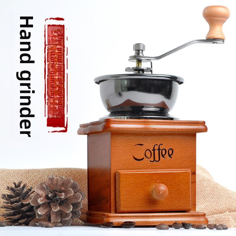 Macinacaffè Manuale a Manovella Vintage - Macina Caffè Manuale con Macine in Ceramica per Espresso, French Press e Pour Over - Macinacaffè Portatile per Chicchi