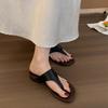 Pantoletten mit dickem Absatz Damen Oberbekleidung Sommer neu Koreanische Flip-Flops Zehensandalen Feenwind Französische schöne Sandalen