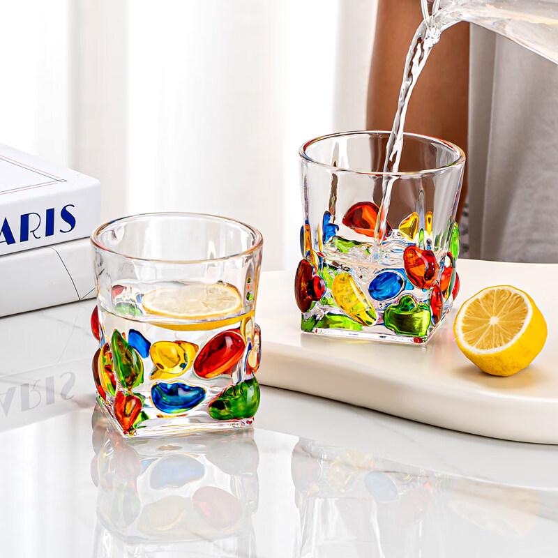 Flavinmci Hand-Painted Glass Beverage Cup (Set of 2)