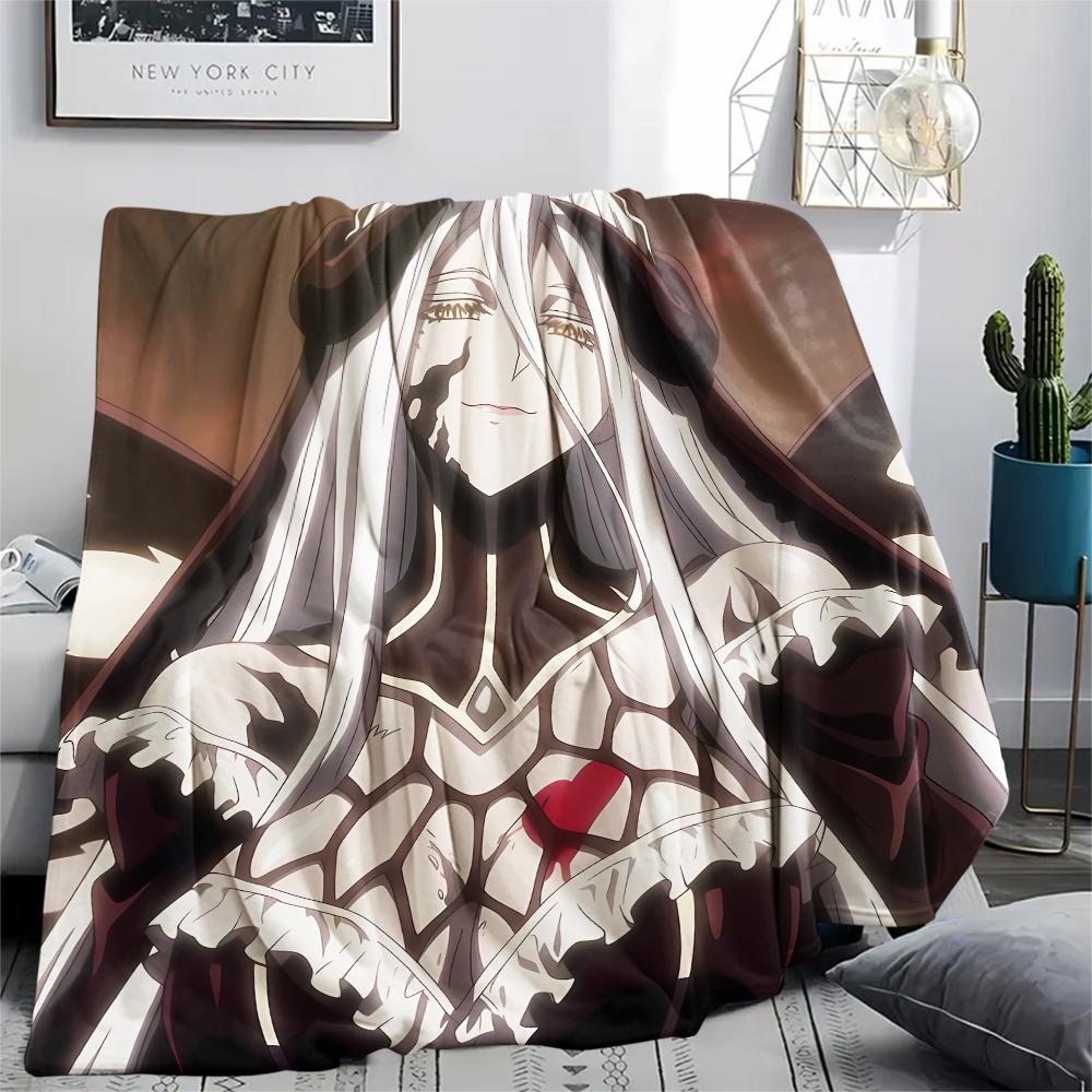 1PC OVERLORD Print Flannel Blanket, High quality All Seasons, Home Decor, Warmth and Comfort, Perfect for Christmas Gifts