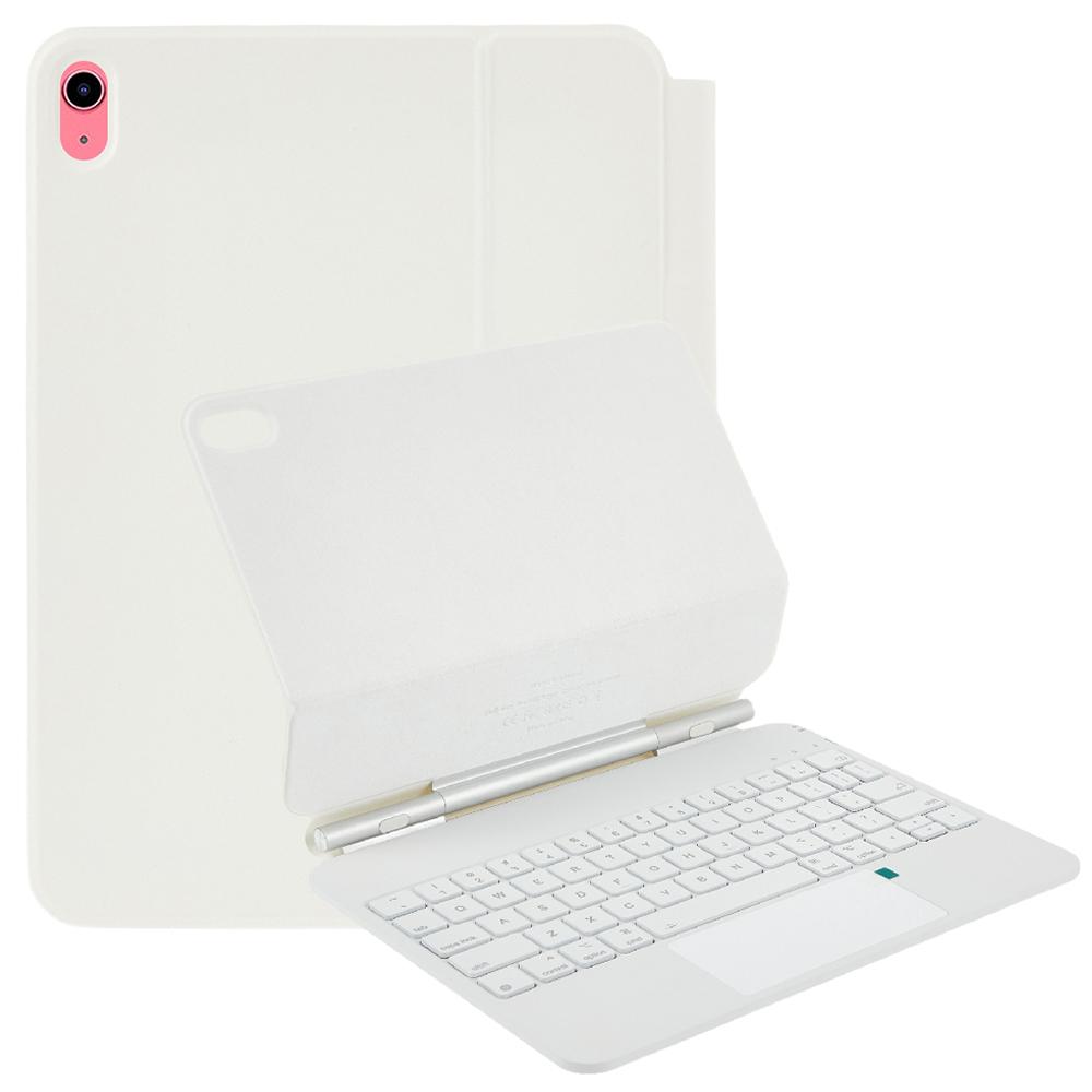 

X8 For iPad (2025)/10.9 (2022) Magnetic Leather Tablet Case Bluetooth-Compatible Keyboard with Touchpad White