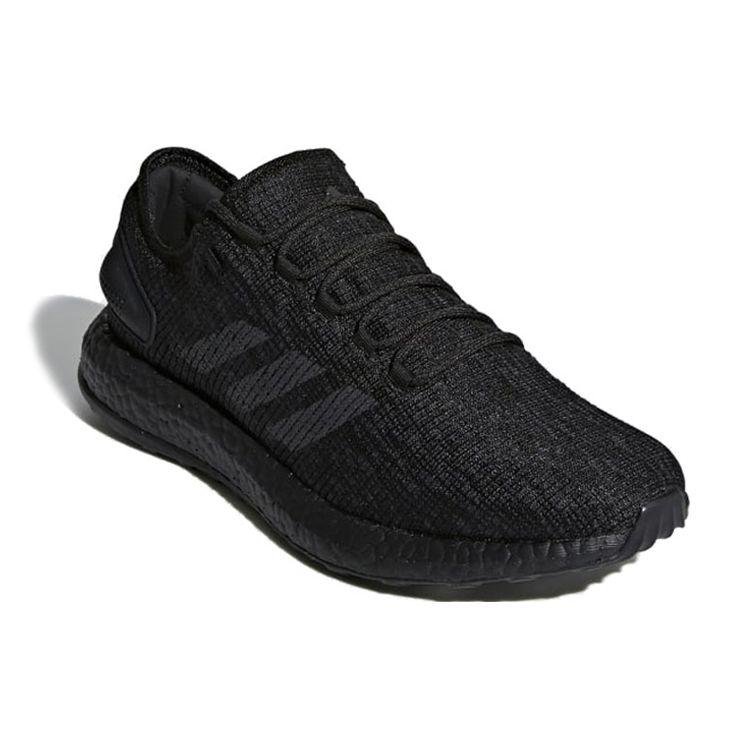 Adidas PureBoost Triple Black Unisex Sneakers Core-Black Solid-Grey Hi-Res-Orange CM8304