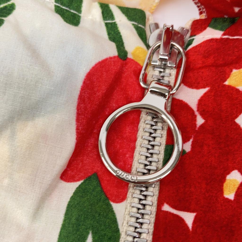 GUCCI 453982 16 Ivory Flower Print Pearl Button Shirt Dress dress 38 multicolorUsed