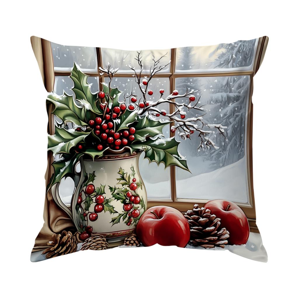 1pcs Christmas Theme Pillowcase Square Bedroom Cushion Covers Zipper Living Soft Home Comfortable Decor 45x45cm