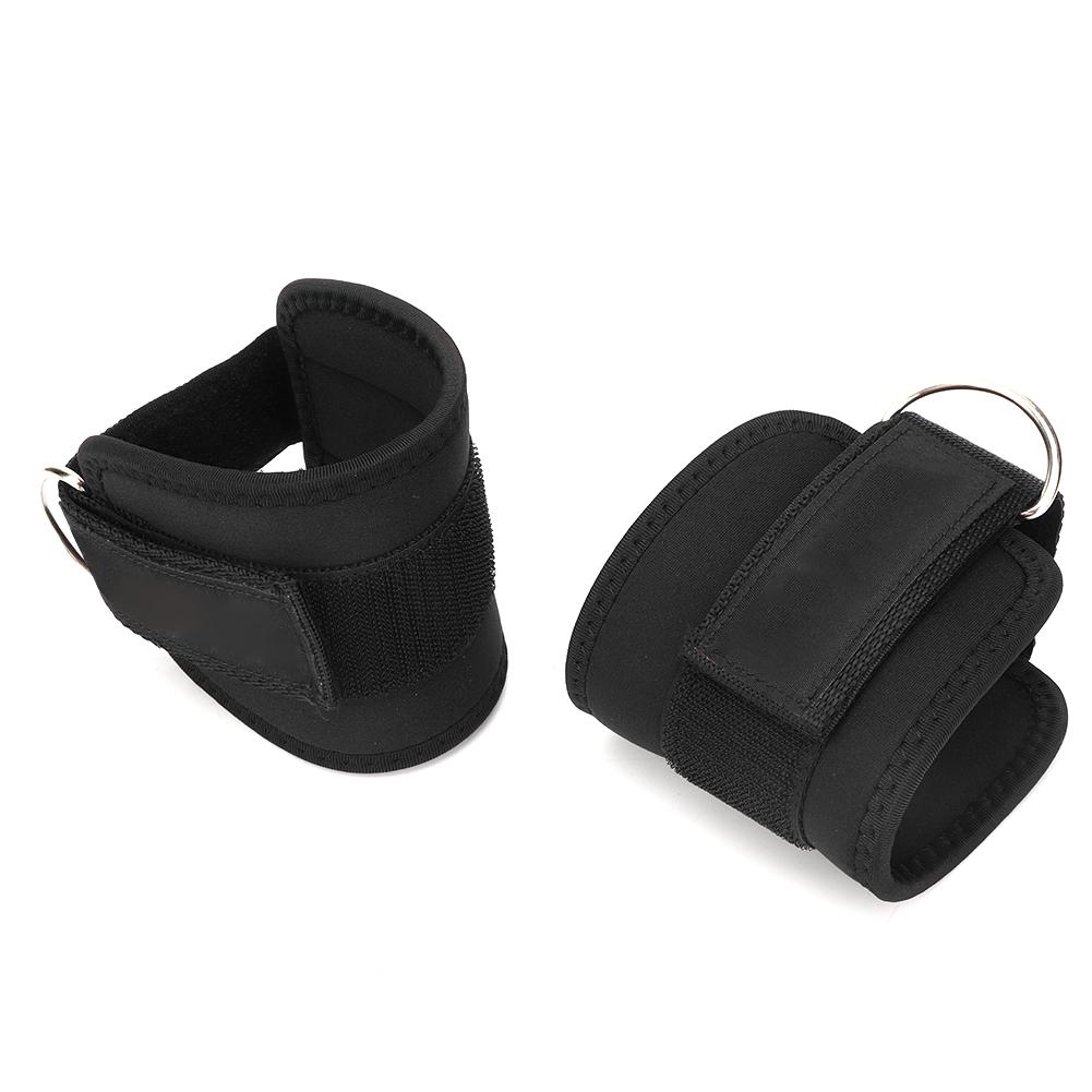 

Фитнес ремешок на лодыжку с D-кольцом, ремешок-якорь для лодыжки для тросовых тренажеров, силовое упражнение(черный )