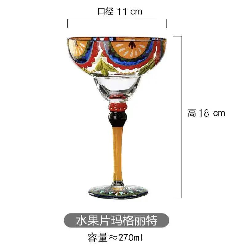 Handmade Colorful Cocktail Cup Margarita Europe Goblet Cup Champagne Cup Creative WineGlasses Home Bar WeddingParty Wine Glasses