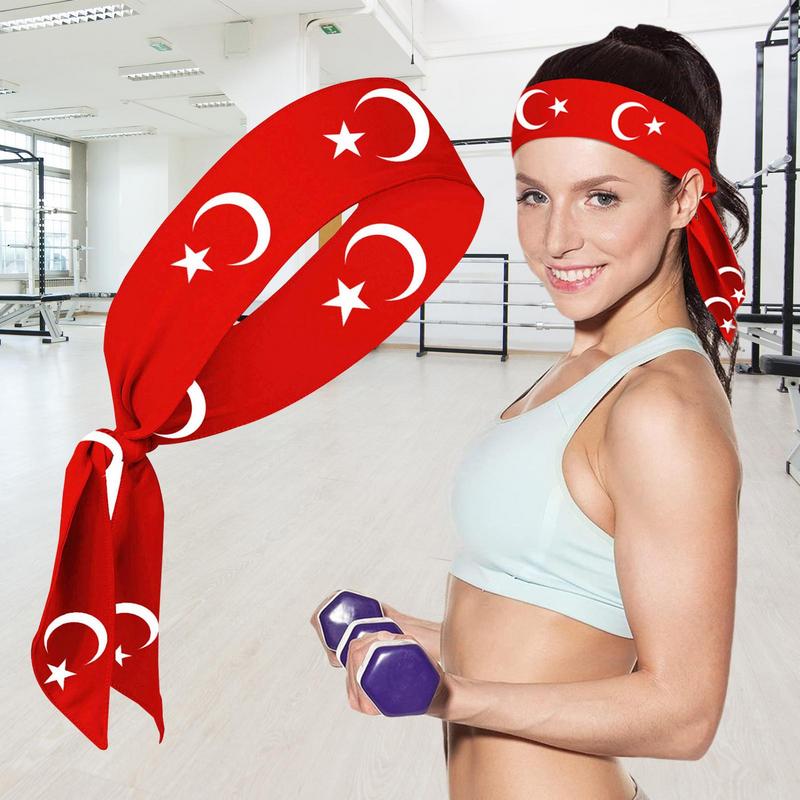 

Workout Headband Turkey Flag Headbands Sports Sweatband For Running Portable Sweatband Head Wraps For Running Football Yoga червоний