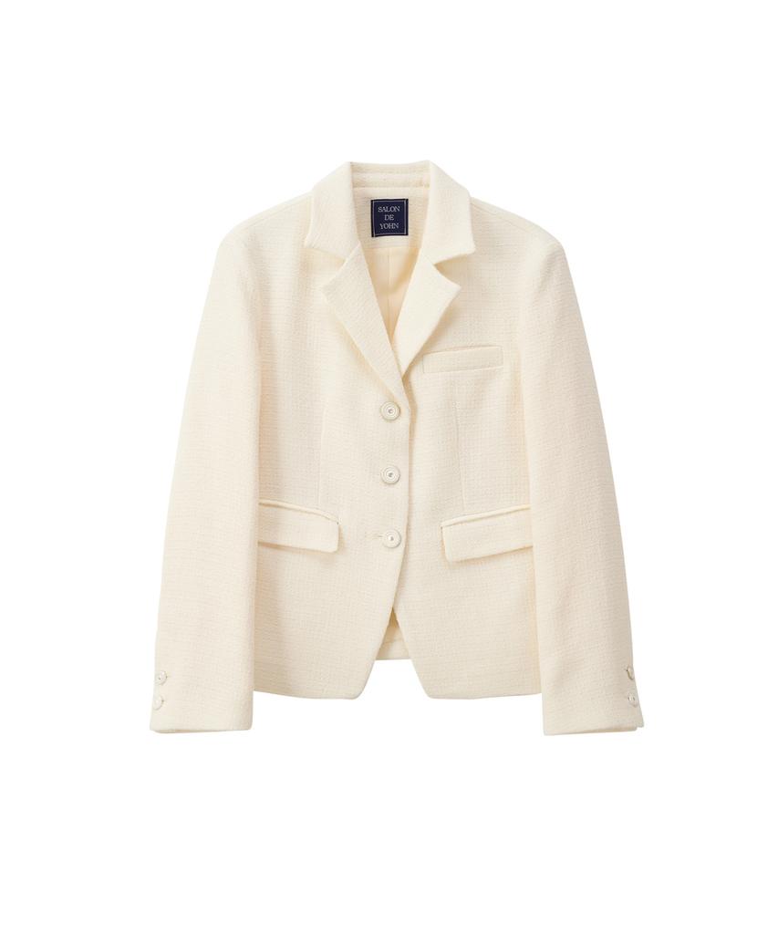 Salon De Yohn Classic Tweed Jacket_ Ivory