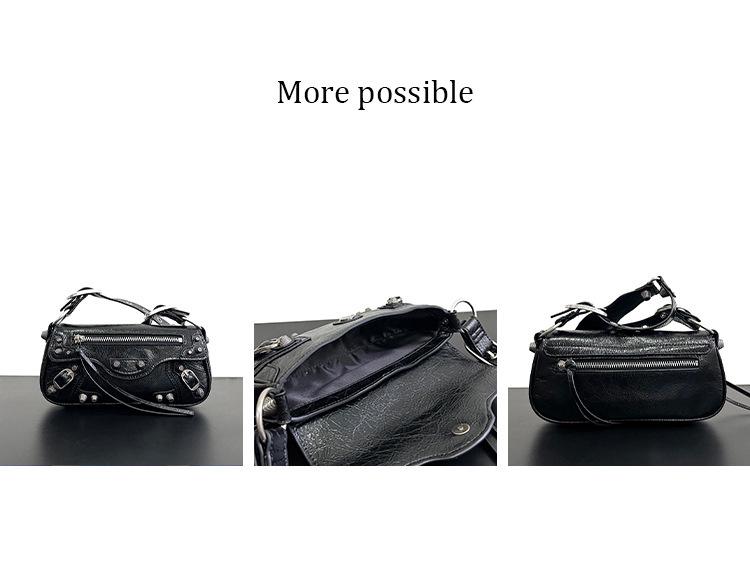 2023 Trendy Donkere Motorfiets Nieten Vierkante Schoudertas