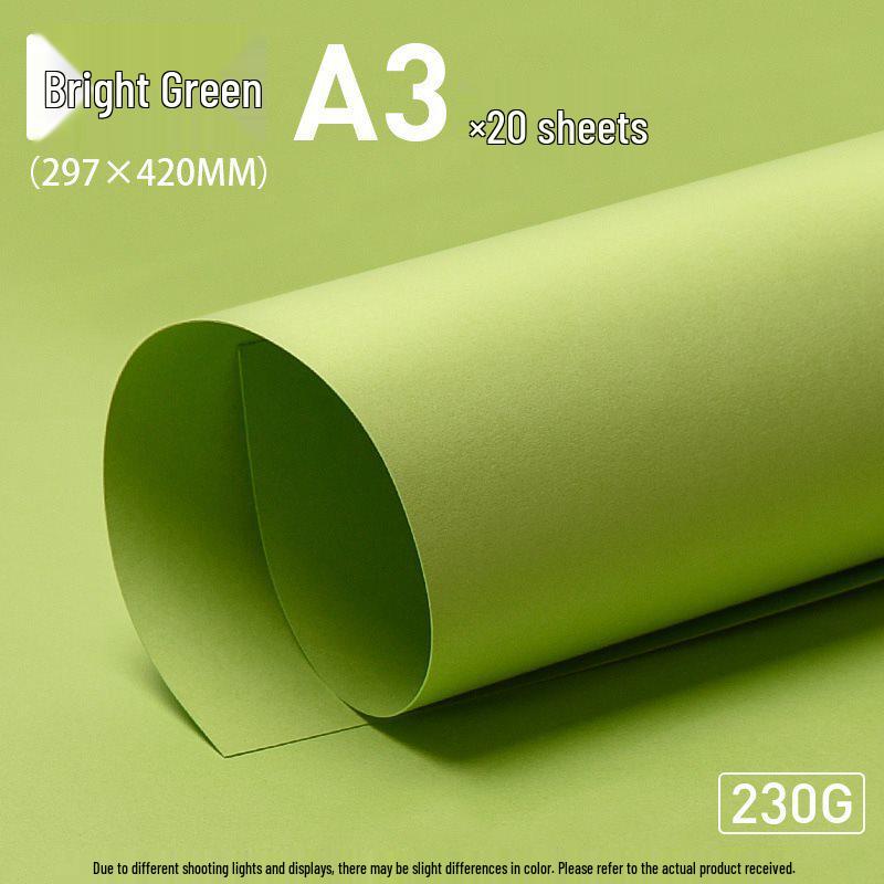 Yuanhao Green Series Cardstock: Light, Dark, Army, and Forest Green - 4k Colored Paper for A4 & A3 Backgrounds and Kindergarten DI.