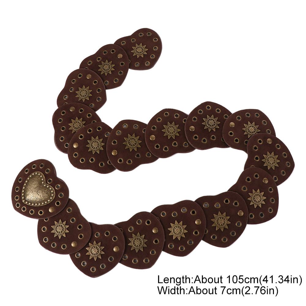 PU Dress Decoration Brown Waist Accessories Exaggerated Appearance Hollow Belts  Girls