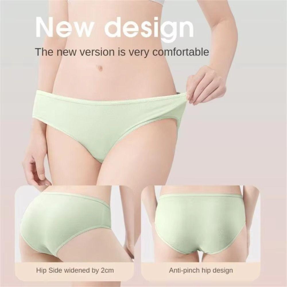 5PCS/Set Solid Color Free Washing Pantie Portable Postpartum Monthly Shorts  for Women