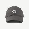On the Moment Peace Mark Logo Cotton Ball Cap C3 Gray