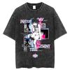 Anime Serial Experiments Lain Vintage Gewaschenes T-Shirt Sommer Herren Damen T-Shirt Baumwolle Harajuku Übergroß Kurzarm T-Shirts Oberteile