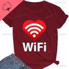 Love Is Shared WiFi Tshirt Valentines Day Gift Tshirt Fun WiFi Sharing Tshirt Unisexs and WoUnisexs Pure Cotton Tshirts
