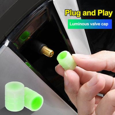 10 pçs chapéu de válvula de carro luminoso auto-iluminado estável pressão de ar prevenção de vazamento de bicicleta motocicleta carro vácuo válvula de pneu capa