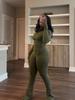 HR24057 Women's Sexy Long Sleeve Flare Two-Piece Sports Casual Set