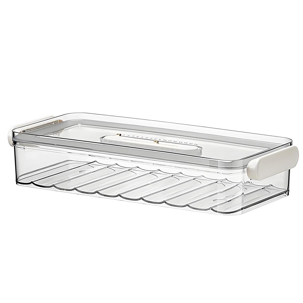 Space-Saving Refrigerator Container Limited Space Organizer Transparent Dumpling Box Single Layer Stackable Large Capacity