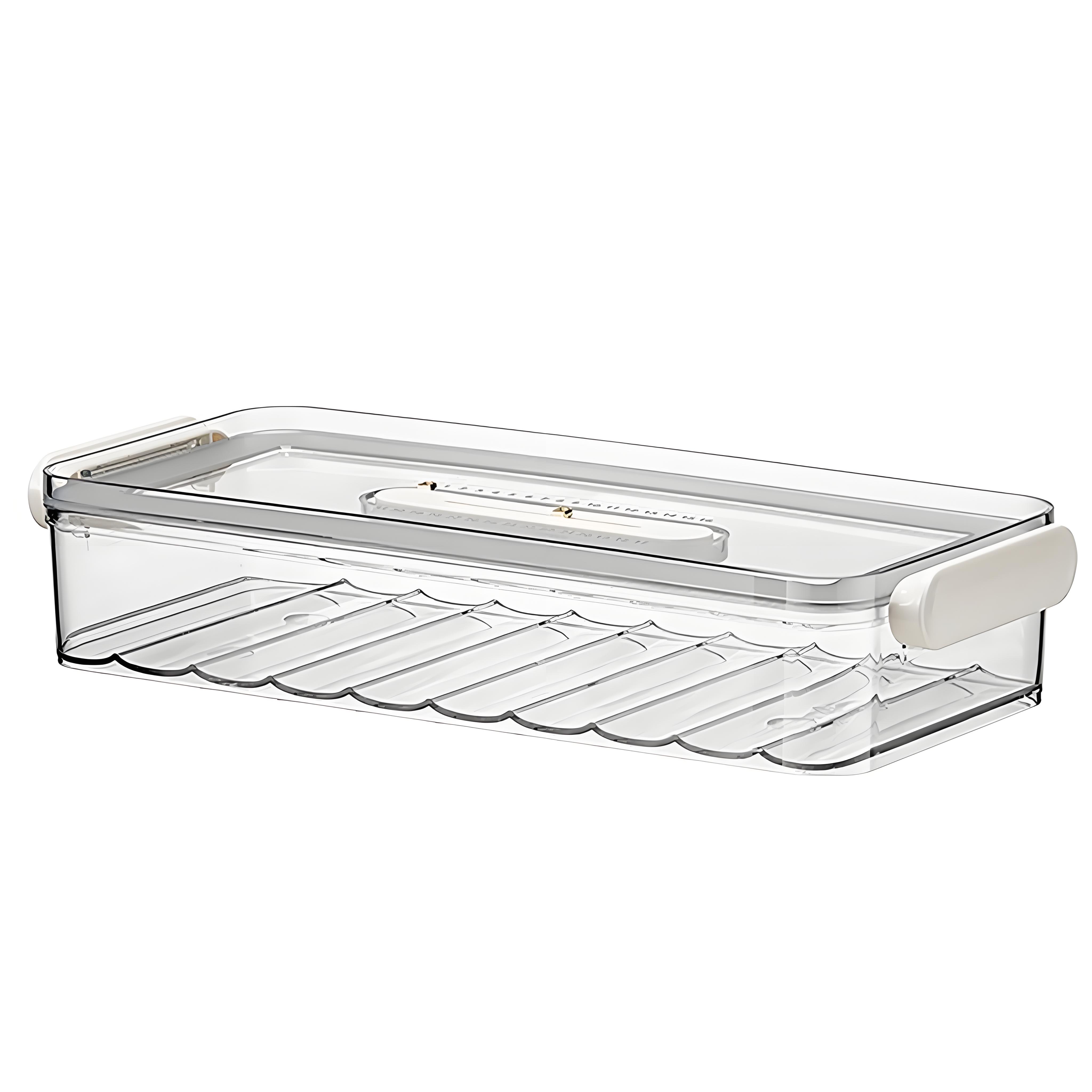 

Space-Saving Refrigerator Container Limited Space Organizer Transparent Dumpling Box Single Layer Stackable Large Capacity 1-tier чистий