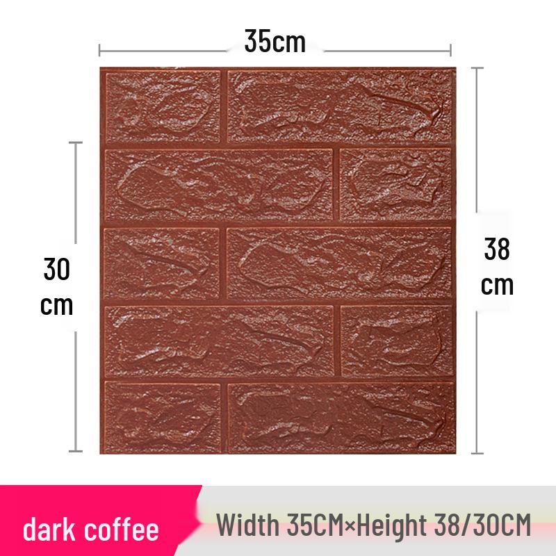 3D Anti-Collision Self-Adhesive Wall Sticker, 35x38cm – Waterproof, Moisture-Proof, and Soft Decorative Wallpaper