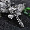 Cooler Ritter Totenkopf Kreuz Anhänger Herren Seilkette Schmuck