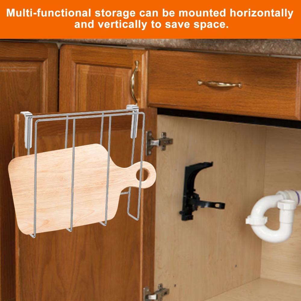 Non-punching Cutting Board Hanging Rack Under Cabinet Storage Shelf  Kitchen Placement Storage Rack